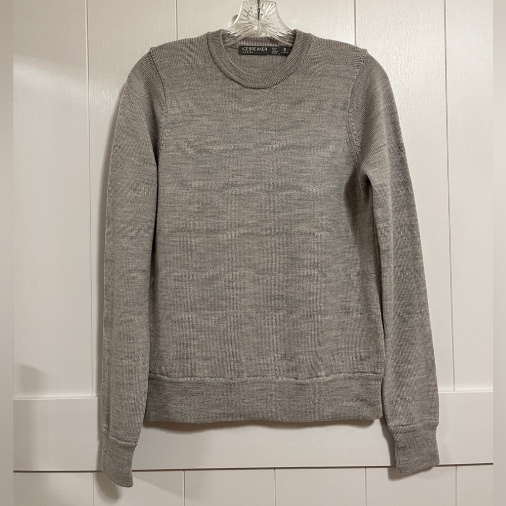 Icebreaker Muster Crewe Sweater, Steel Heather (Gray), Women’s Small